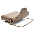 Harmonia Pochette - Shiny Stamped Crocodile Alabaster