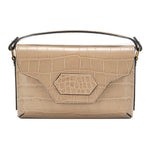 Harmonia Pochette - Shiny Stamped Crocodile Alabaster