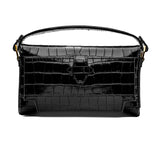 Harmonia Pochette - Shiny Stamped Crocodile Obsidian